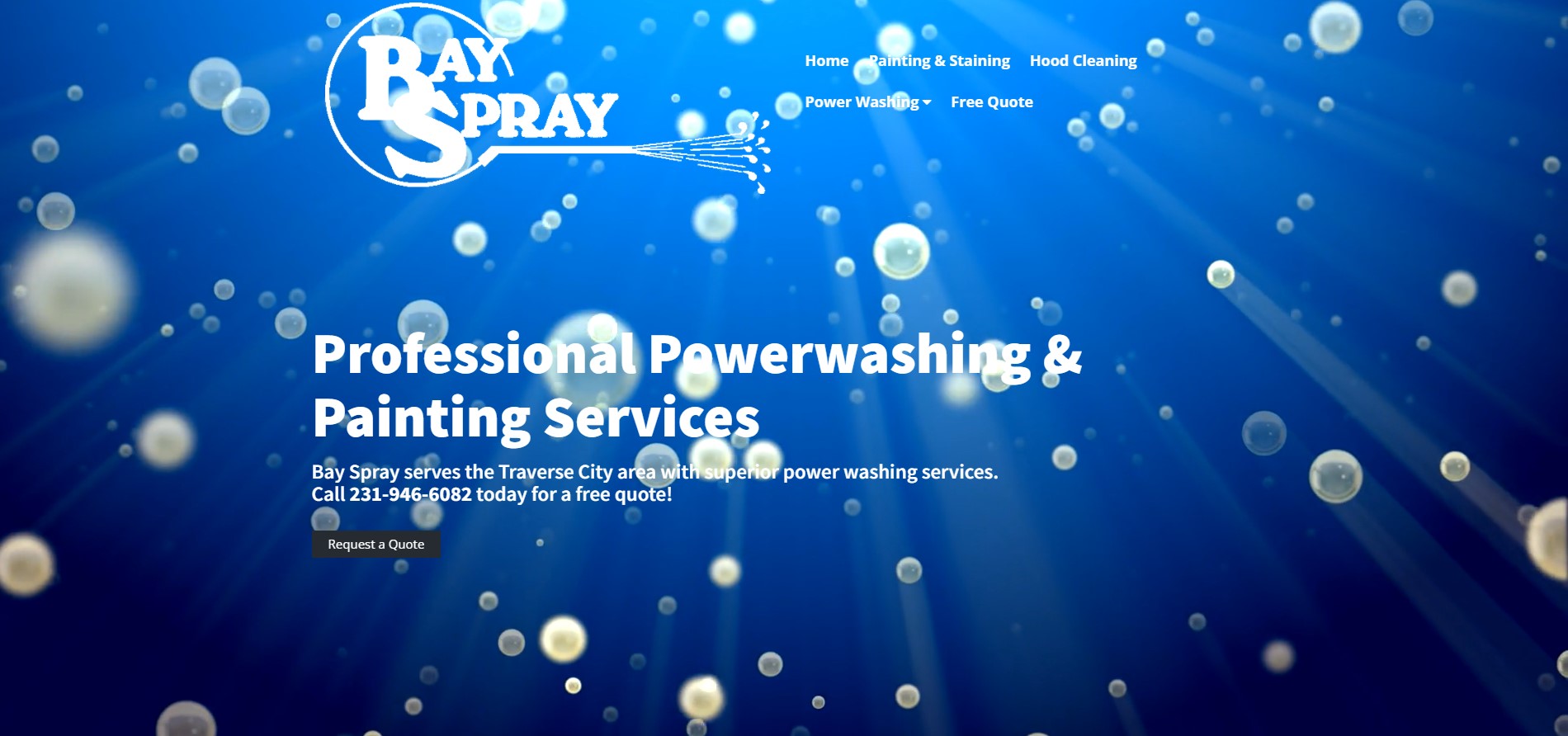 Bay Spray Power Wash website designed by Pro Web Marketing
