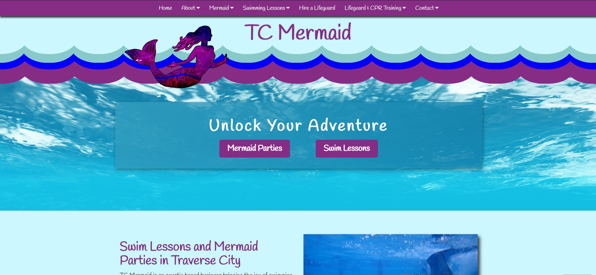 TC Mermaid website designed by Pro Web marketing