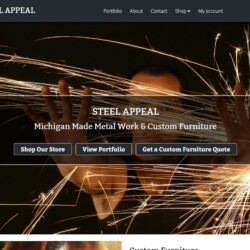 Steel Appeal Home Page designed by Pro Web Marketing.com