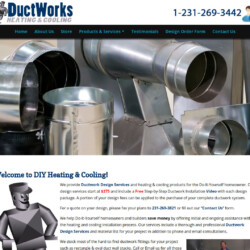 Duct Works Home Page designed by Pro Web Marketing