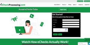 echeck processing home page design by Pro Web marketing
